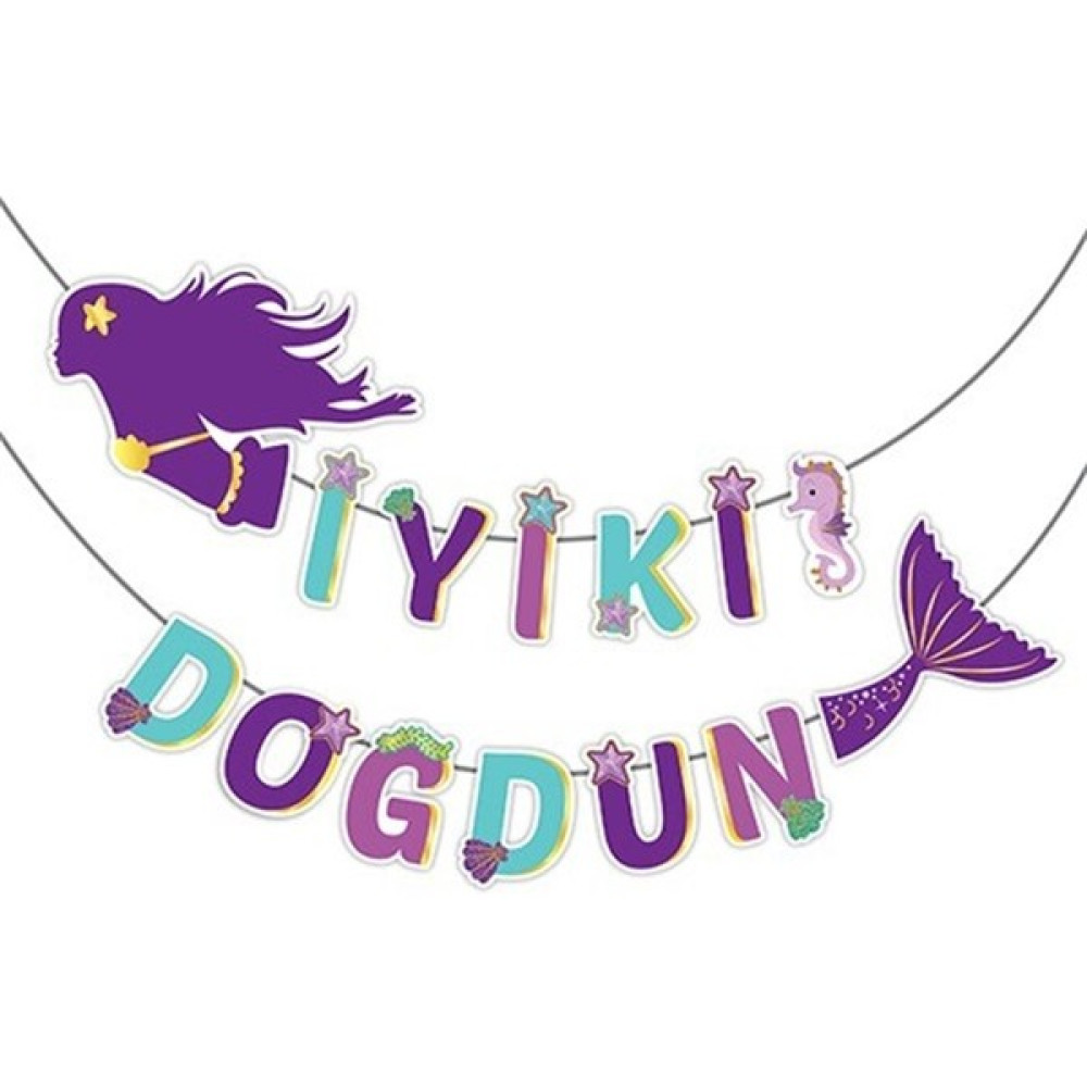 Renkli Parti Deniz Kızı 3D Banner Deniz Kızı Şekilli Oyuncak Fiyatı