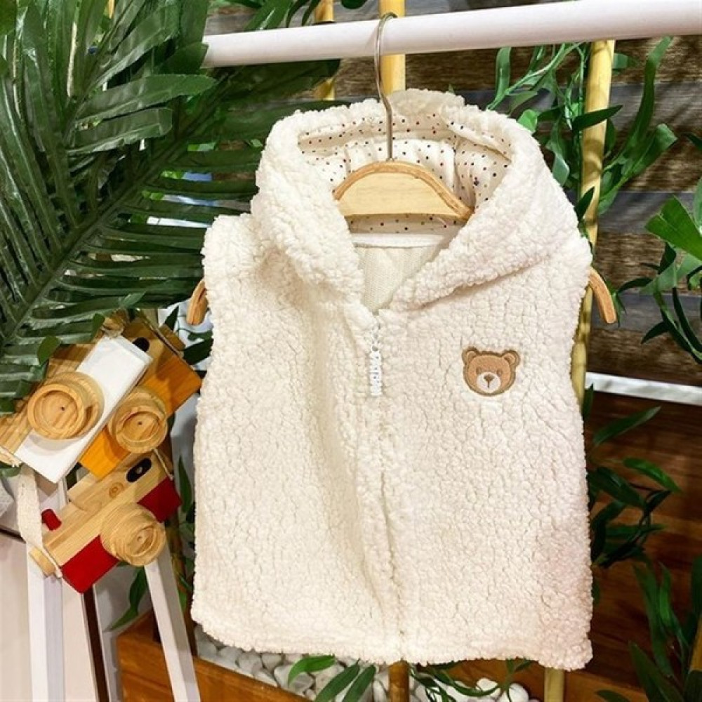 Renkli Puset Peluş Polar Bebek Kapşonlu Hırka Wellsoft Ayı Bebek Yeleği Fiyatı