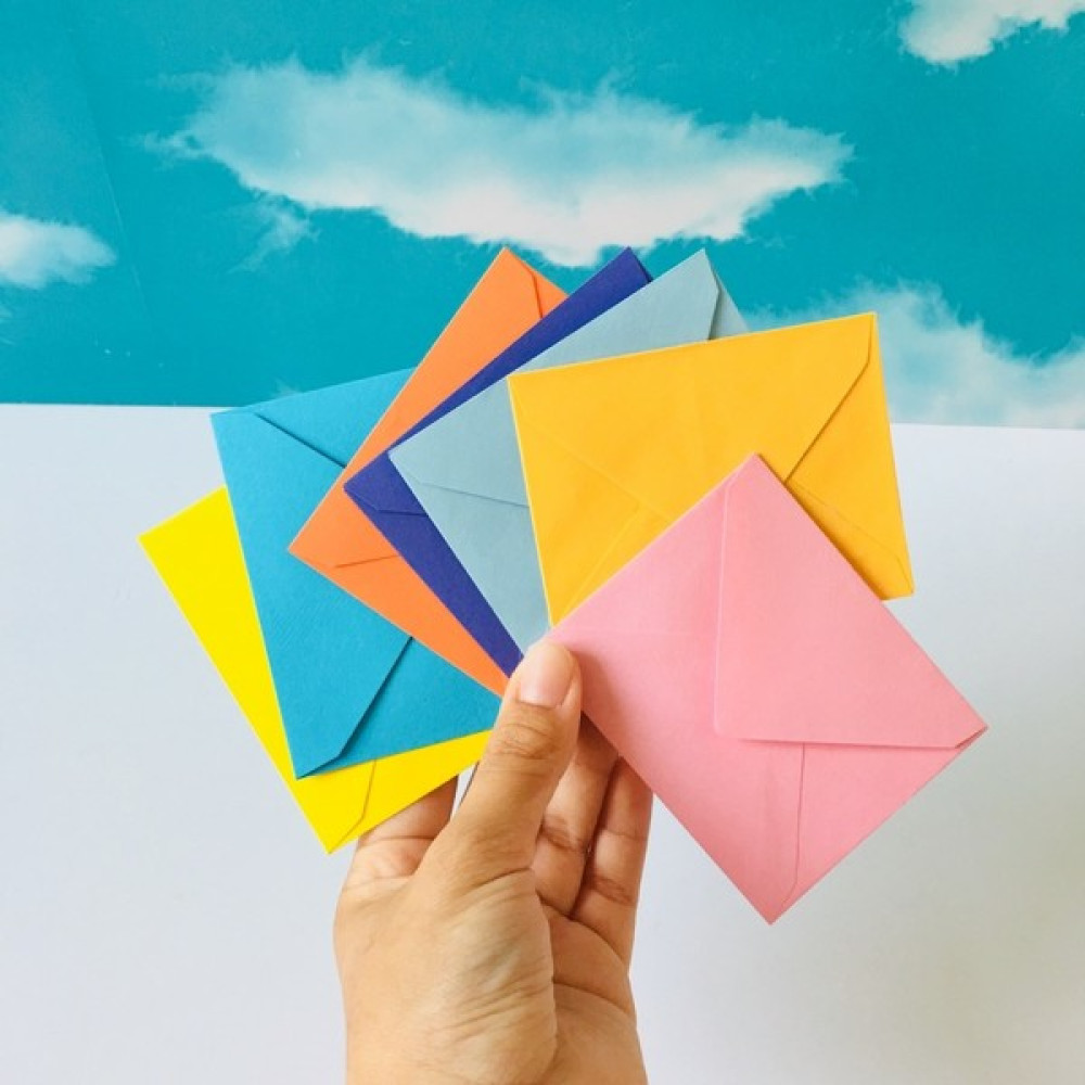 Renkli Zarf 100'lü Mini Zarflar 7x10 Cm Karışık Renklerde Zarf Fiyatı