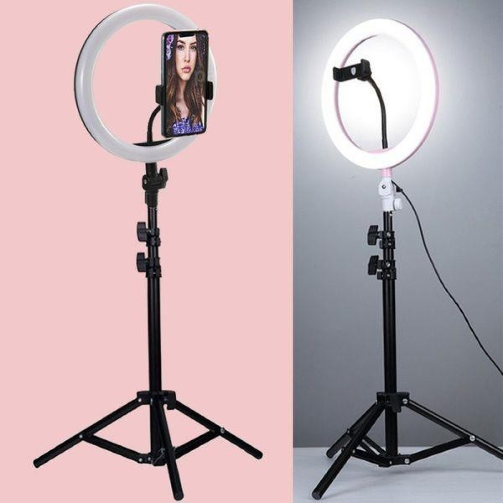 Renksan Rıng Fıll Lıght LED Selfie Halka Işık 24W 5500K Tripod ile iphone Akıllı Telefon Makyaj Tripodlar Fiyatı