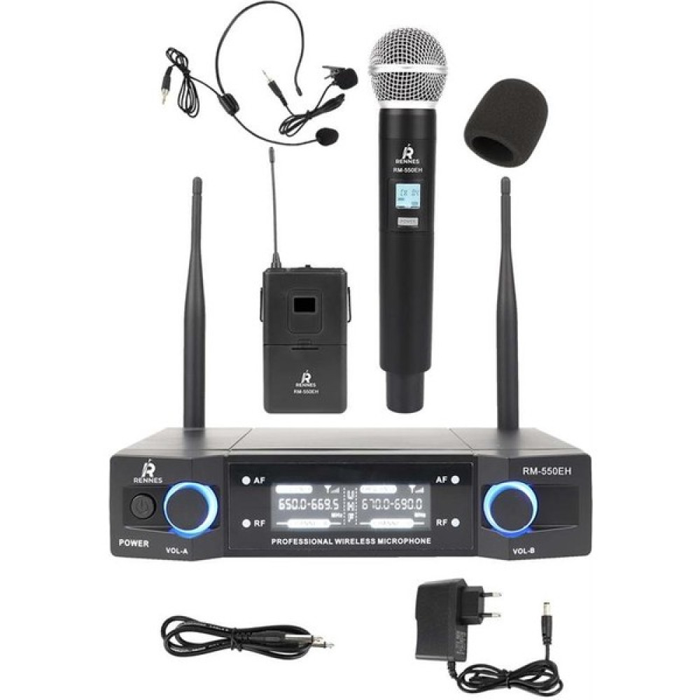 Rennes RM-550EH UHF EL Yaka headset Telsiz Kablosuz Mikrofon Seti Müzik Aletleri Fiyatı