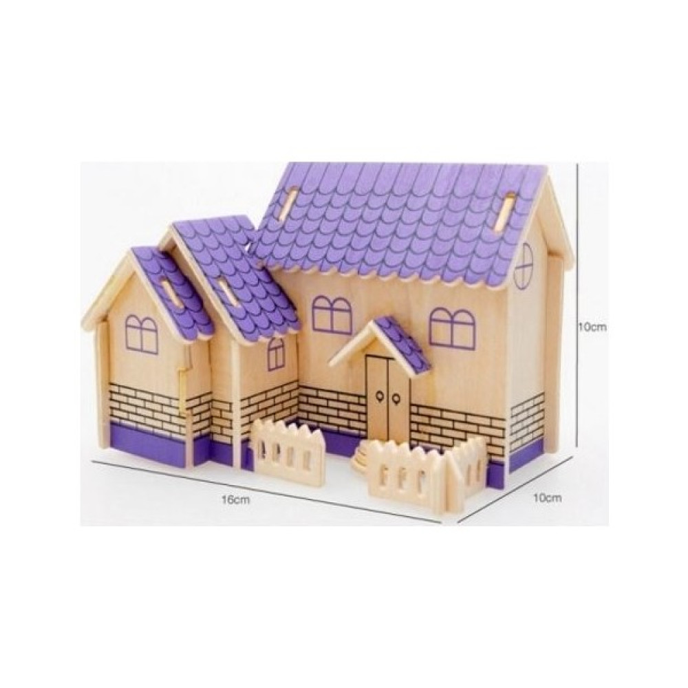 Rennway 3D Ahşap Puzzle - Mor Ev Maket Fiyatı
