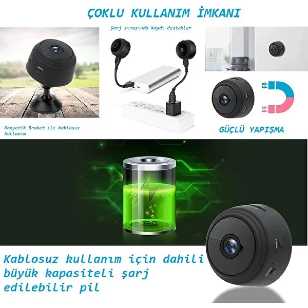 Rensta 2k (Qhd) Gizli Mini Kamera Uzak Izle Hd Online Kamera - Siyah Dijital Video Kameralar Fiyatı