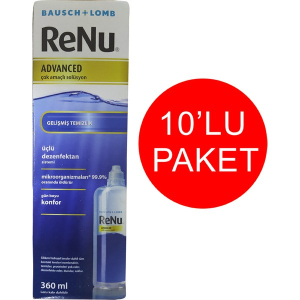 Renu Advanced Çok Amaçlı Solüsyon 360 ml 10'lu Paket Oto Boyaları Fiyatı