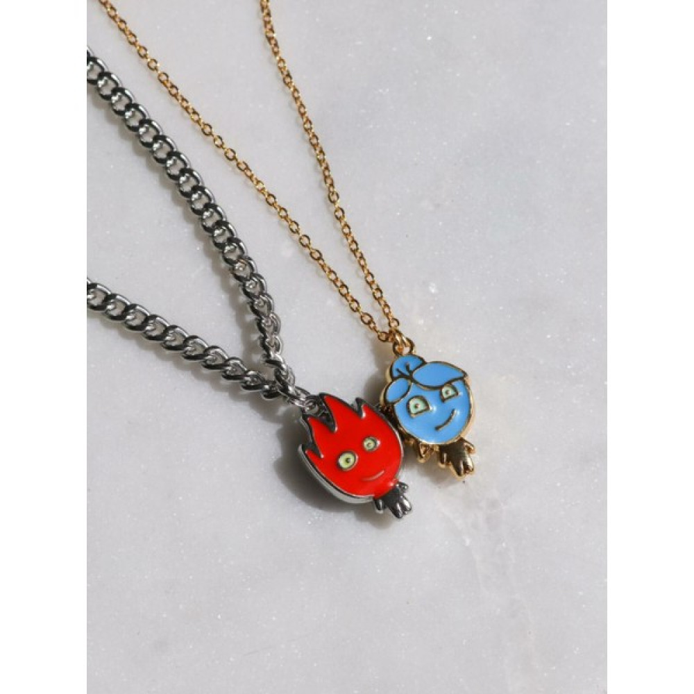 Reorah Collection Ateş ve Su Kolyeler (Çift) Gümüş Kaplama (Su) - Gümüş Kaplama (Ateş) Bijuteri Kolye Fiyatı