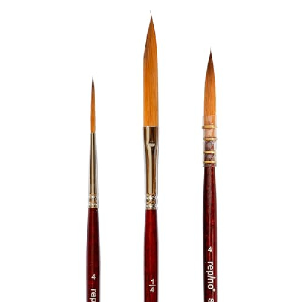 Repino Pinstriping Brush Set - Sword Striping Brush, Liner, Mop Paint Artist Brush Size 4, 1/4" and 4"
