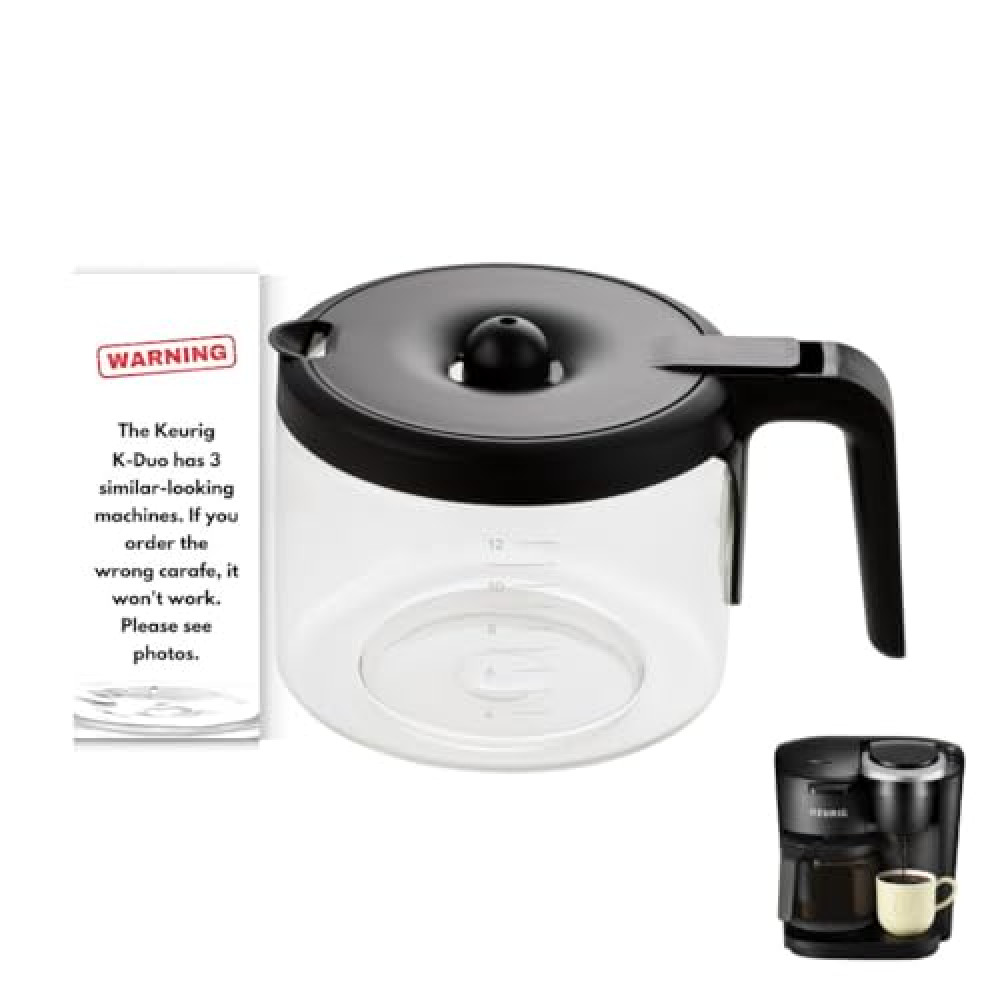Replacement 12-Cup Coffee Pot Carafe for Keurig K-Duo Essentials & K-Duo Essentials Hot & Cold Brewer Models (K-Duo ESSENTIALS)