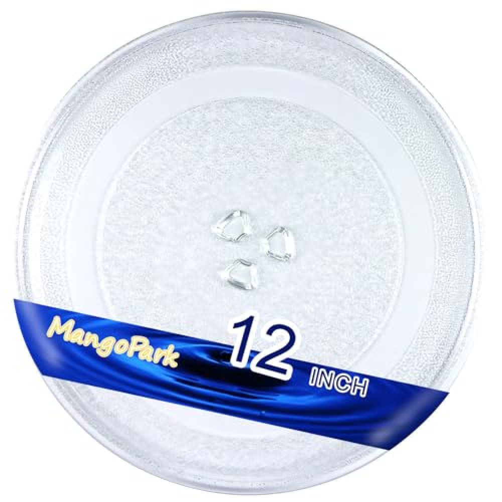 Replacement Microwave Glass Plate - OEM Quality Microwave Turntable Plate, 12" Microwave Plate Replacement, 12 inch Microwave Glass Turntable for Panasonic, LG, Whirlpool by MangoPark