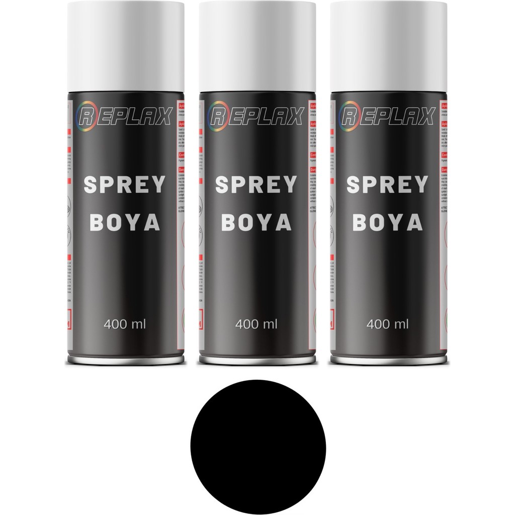 Replax 3 Adet Ral 9005 Mat Siyah Sprey Boya 400 ml Diğer Fiyatı