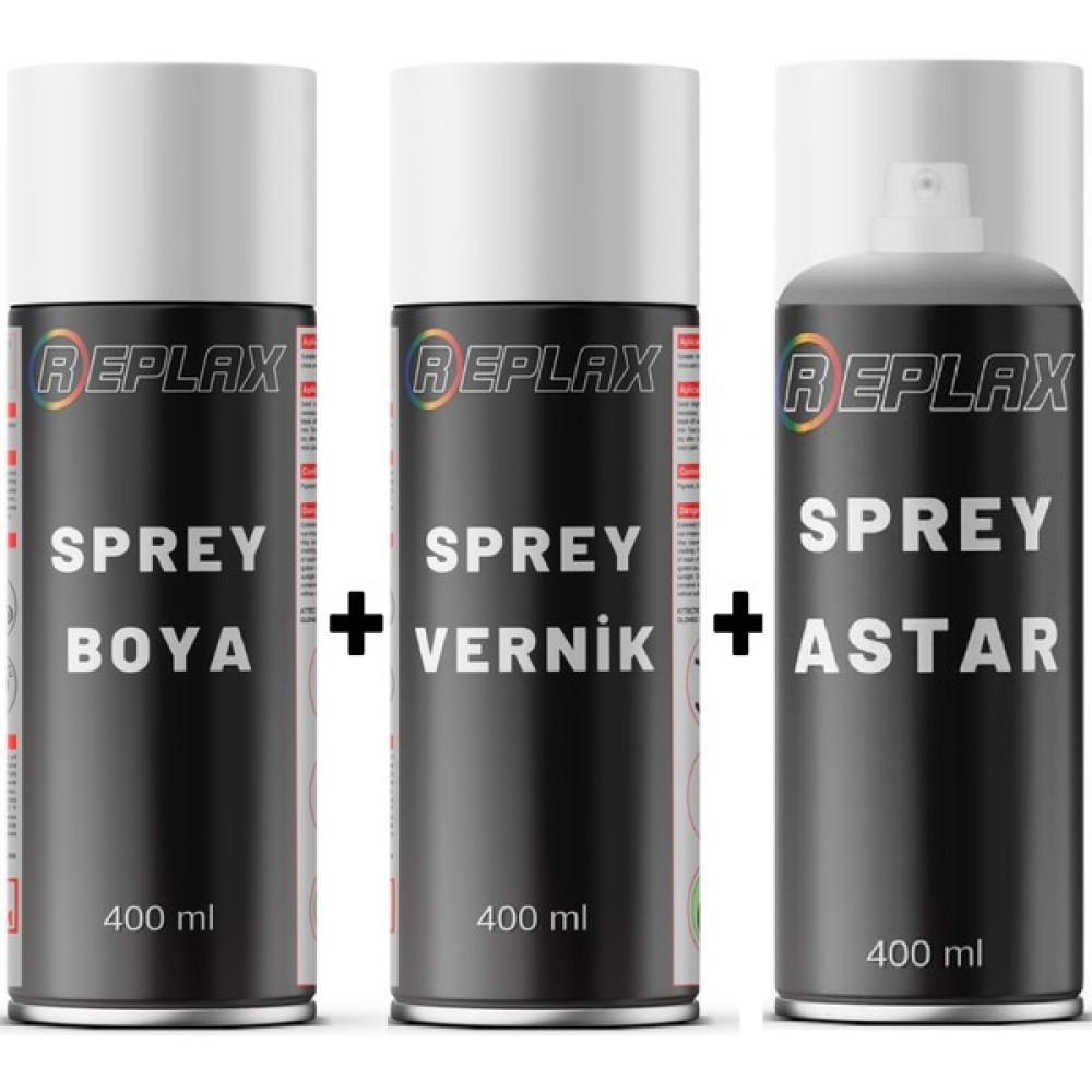 Replax Gri Buzdolabı Sprey Rötuş Boyası + Vernik + Astar Oto Boyaları Fiyatı