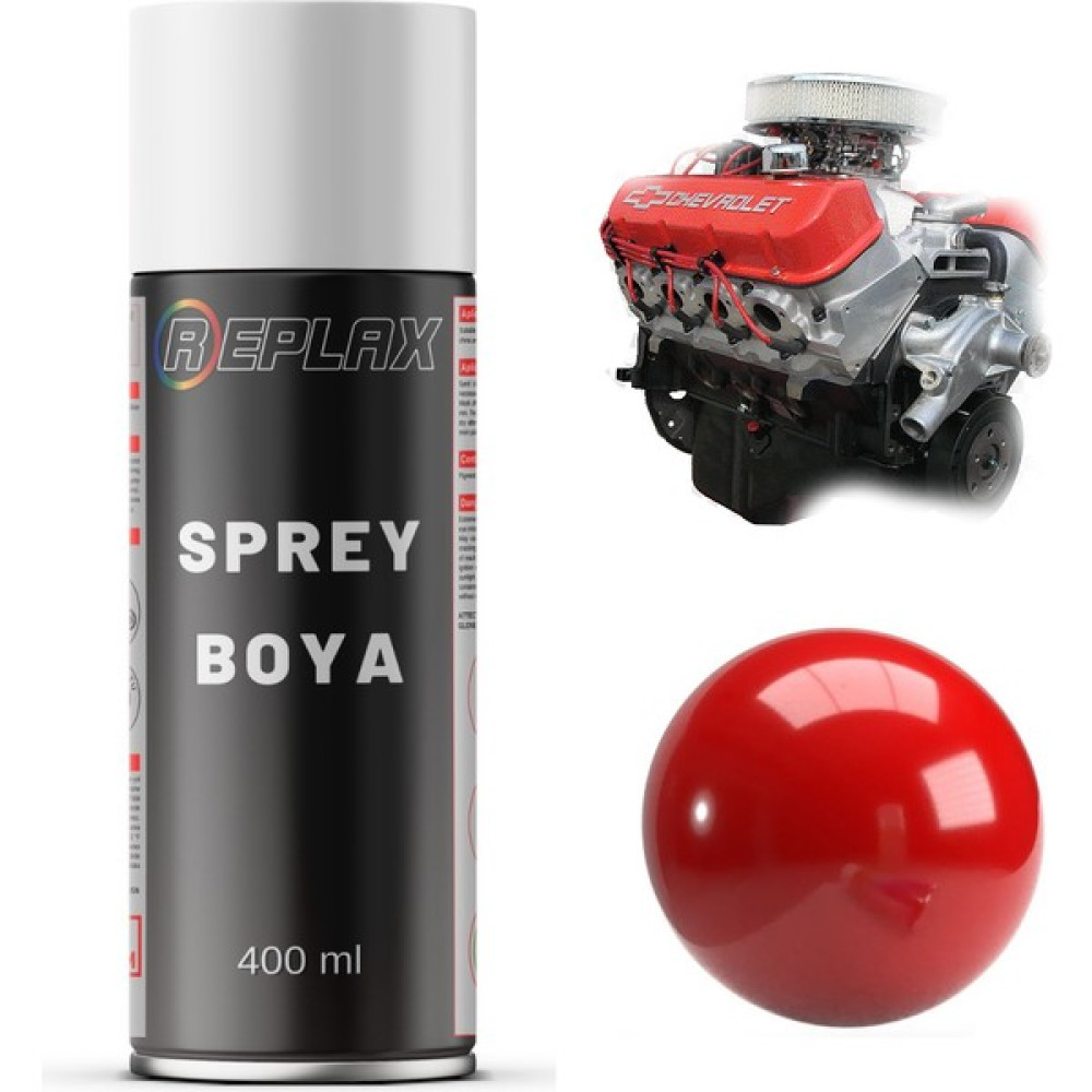 Replax Kırmızı Motor Blok Silindir Isıya Dayanıklı 250° Sprey Boyası 400 Ml Boya Malzemeleri Fiyatı