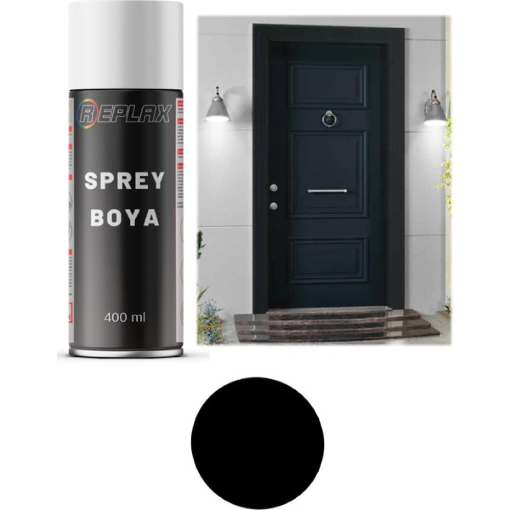 Replax Mat Siyah Çelik Kapı Sprey Boyası 400 Ml Boya Malzemeleri Fiyatı
