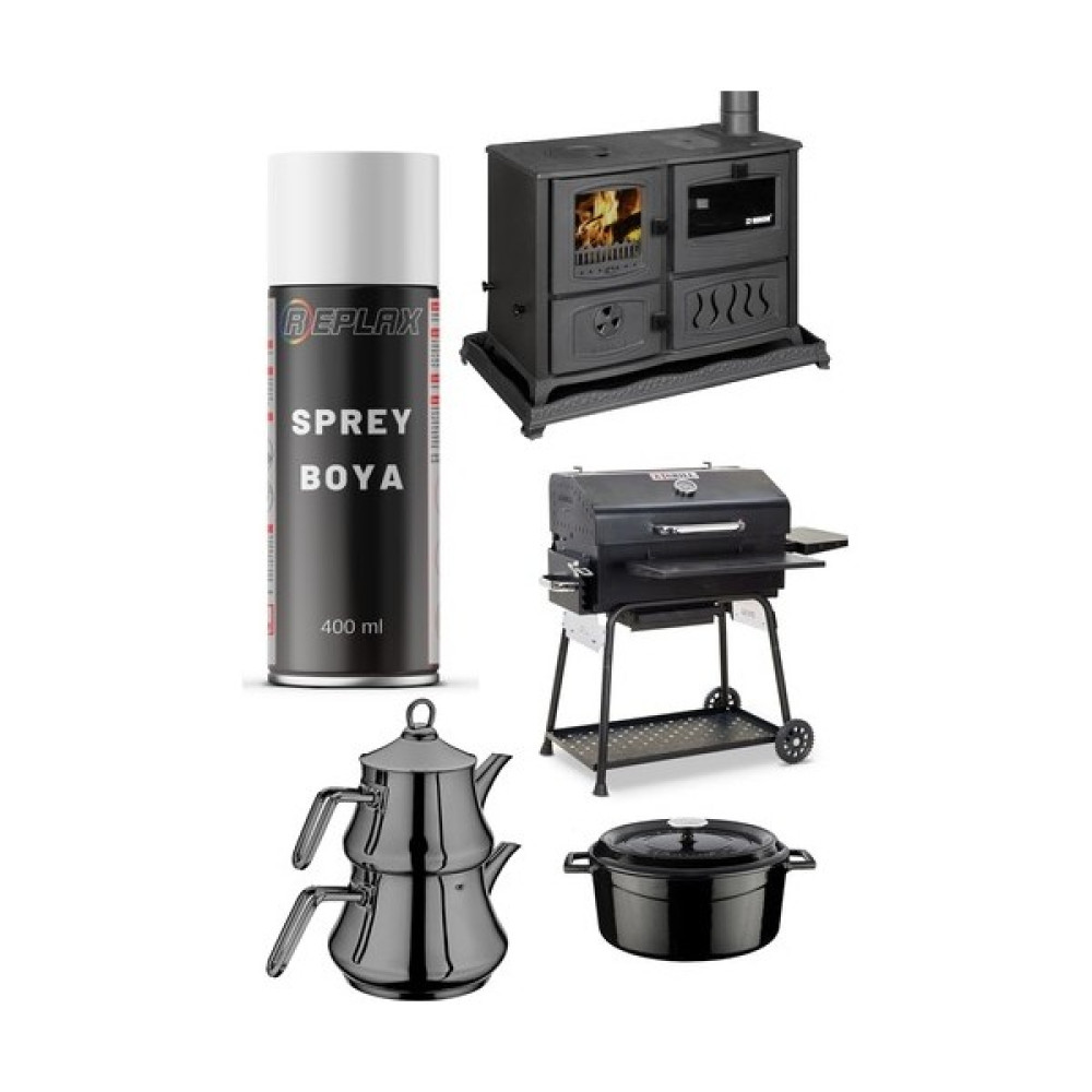 Replax Siyah Soba Mangal Isıya Dayanaklı 600° Sprey Boyası 400 Ml. Boya Malzemeleri Fiyatı