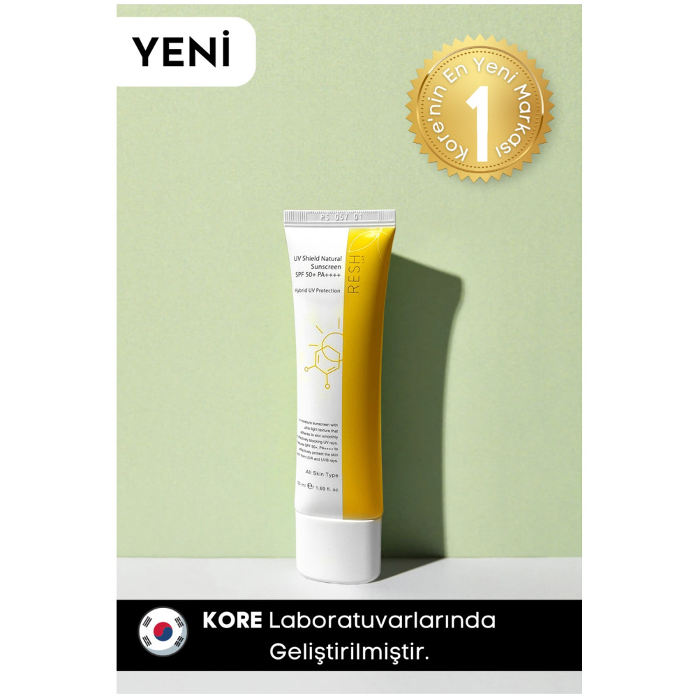RESH LAB Uv Shield Natural Sunscreen Spf50 Pa 50ml Güneş Kremi Vegan Nemlendirici Leke Karşıtı Güneş Kremleri ve Losyonları Fiyatı