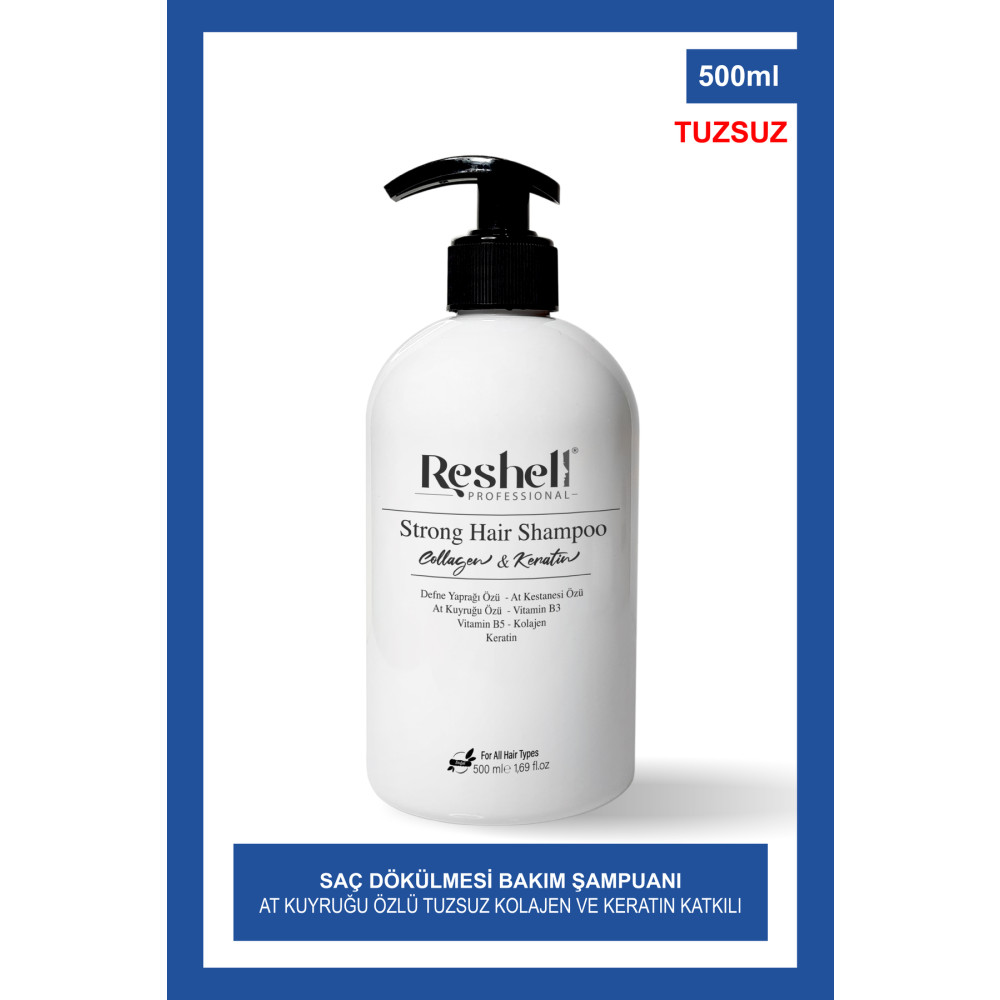 Reshell Saç Dökülmesi Bakım Şampuanı At Kuyruğu Özlü Tuzsuz Kolajen Ve Keratin Katkılı 500 Ml Şampuan ve Saç Kremi Fiyatı