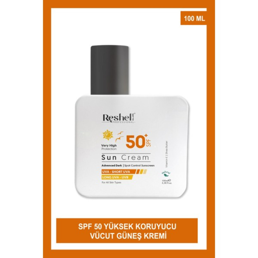Reshell Spf 50+ Yüz ve Vücut Güneş Kremi Leke Karşıtı Ultra Nemlendiricili Tüm Cilt Tipleri Için 100 ml Güneş Kremleri ve Losyonları Fiyatı