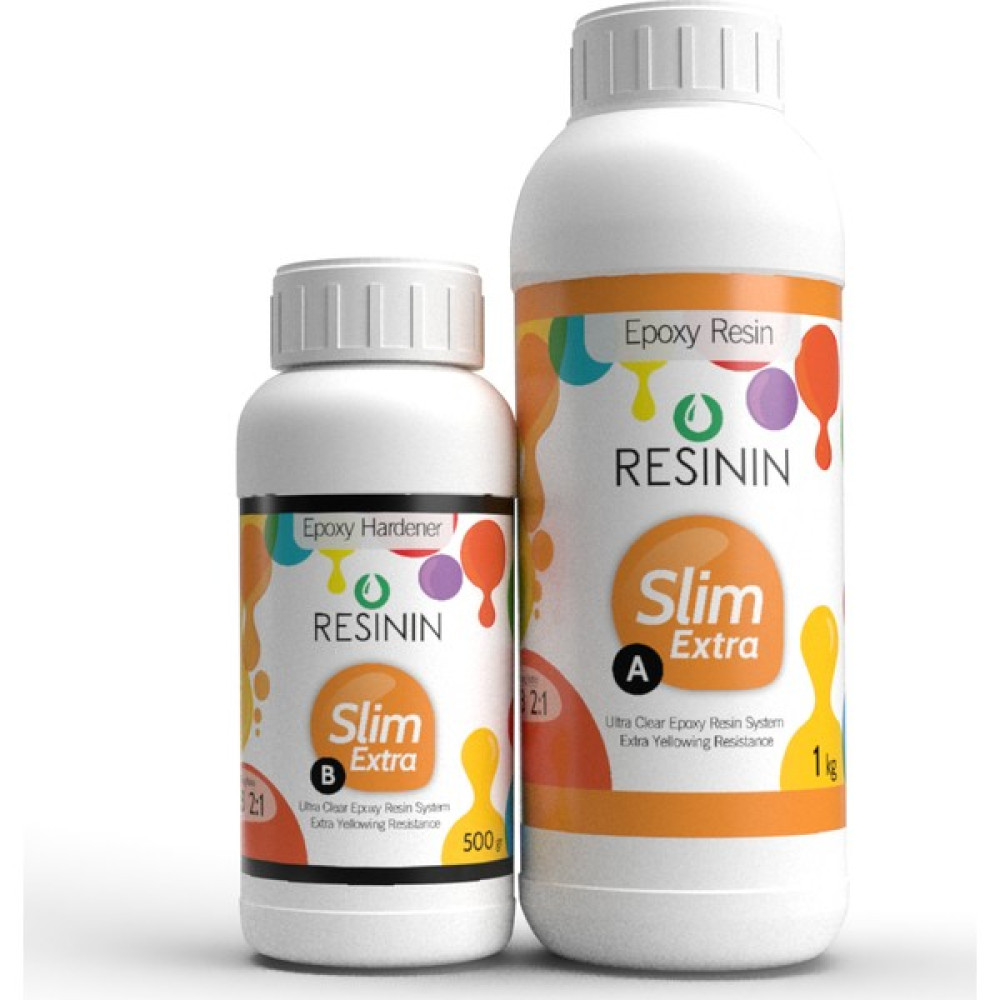 Resinin Slim Extra 1500 Gr A+B Ekstra Sararma Dirençli Ultra Şeffaf Epoksi Reçine Boyalar & Boyacı Aletleri Fiyatı