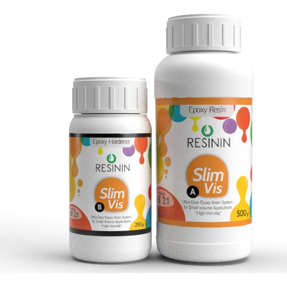 Resinin Slim Vis 750 Gr A+B Yoğun Kıvamlı Şeffaf Epoksi Reçine (500 Gr Reçine + 250 Gr Sertleştirici)faf Epoksi Reçine Boyalar & Boyacı Aletleri Fiyatı