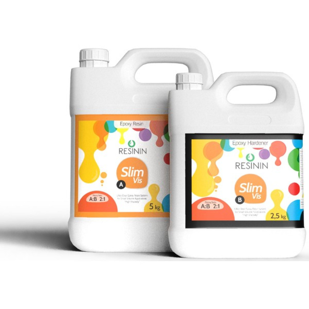 Resinin Slim Vis A+B Yoğun Kıvamlı Şeffaf Epoksi Reçine 7,5 kg Boyalar & Boyacı Aletleri Fiyatı