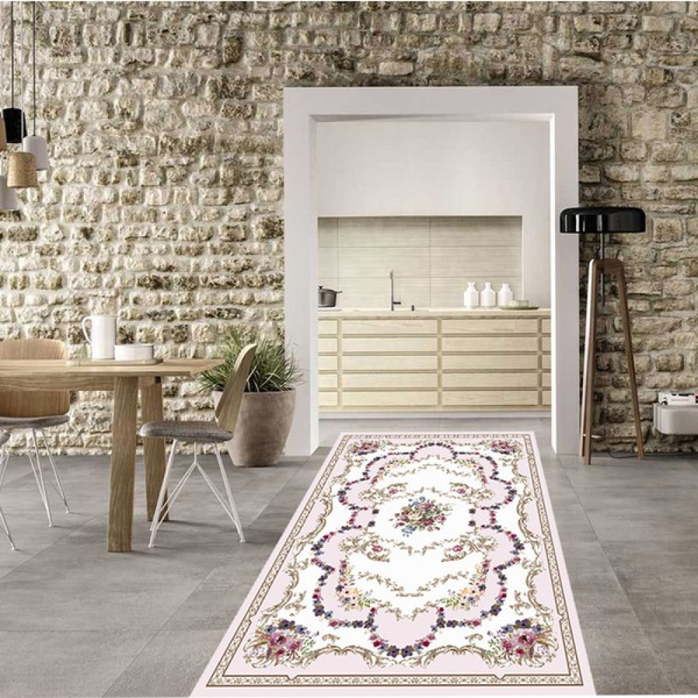 Resmiro Kaymaz Taban Yıkanabilir Çiçek Ve Motif Desenli Dijital Baskılı Halı - 100 x 200 cm - Renkli Salon Halısı Fiyatı