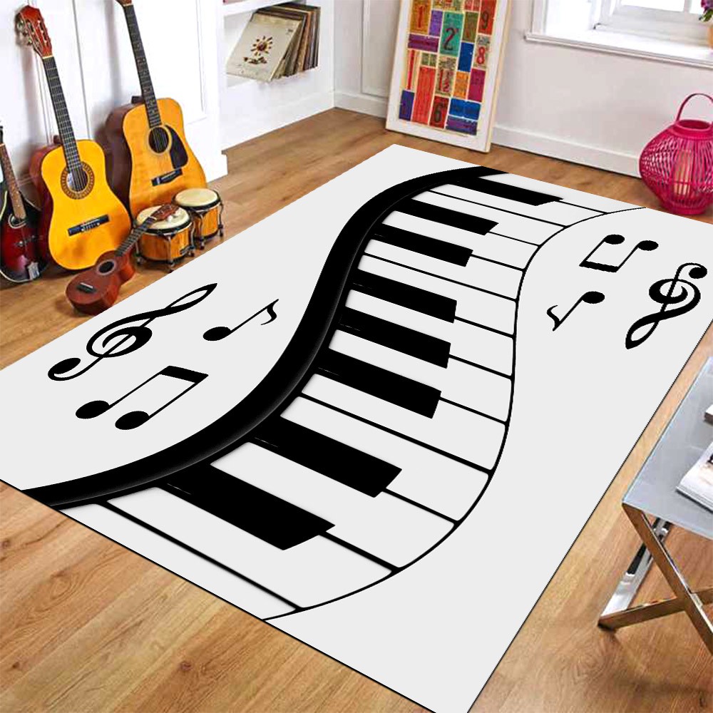 Resmiro Kaymaz Taban Yıkanabilir Piyano Tuşu Desenli Dijital Baskılı Halı - 100 x 600 cm - Renkli Salon Halısı Fiyatı