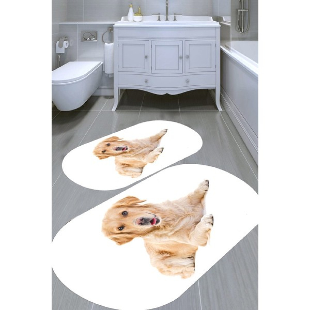 Resmiro Üç Boyutlu Tasarımlı Kaymaz Taban Yıkanabilir 2'li Desenli Banyo Paspası (50X60 cm - 60X100 Cm) - Renkli Klozet Takımı Fiyatı