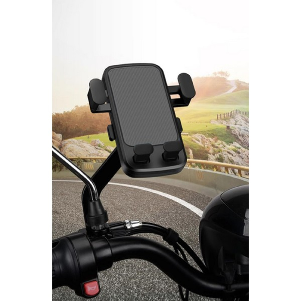 Resolut Otomatik Kilitli Ayna Bağlantılı Motorsiklet Telefon Tutucu 4.7-7.0 Inç Arası Telefonlara Uyumlu Motorsiklet için Diğer Aksesuarlar Fiyatı