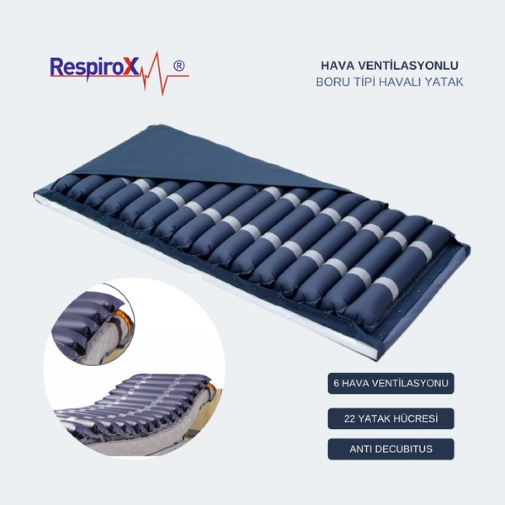Respirox Hava Ventilasyonlu Boru Tipi Havalı Hasta Yatak Yara Önleyici - 110 x 190 cm Yatak Fiyatı