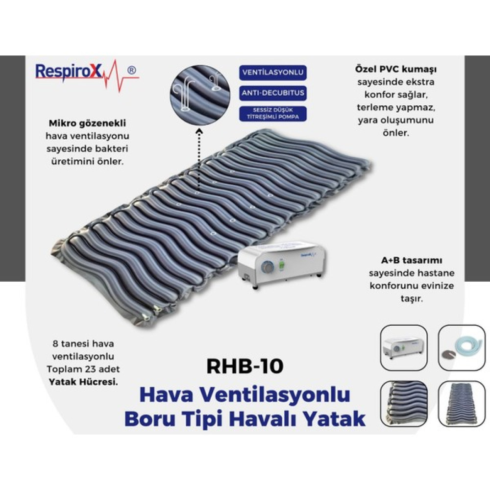Respirox Hava Ventilasyonlu Boru Tipi Havalı Yatak - 100 x 240 cm Yatak Fiyatı