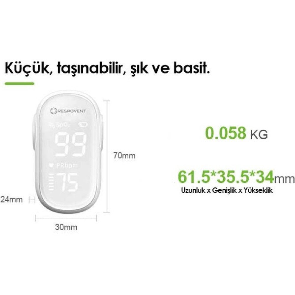 Respovent Pulse Oksimetre Parmak Tipi Respovent - Beyaz Hava Temizleme - Nemlendirme Cihazları Fiyatı