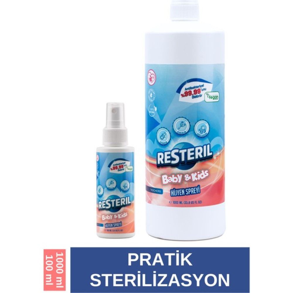 Resterıl Çocuk Dezenfektan Puset Temizleyici Bebek ve Çocuk Odası Temizleyici Bebek Hijyen Spreyi Set Çamaşır Yıkama Fiyatı