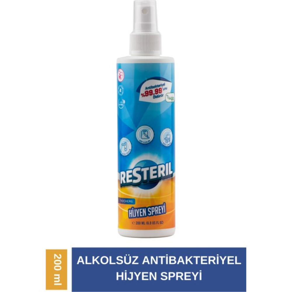 Resteril Hijyen Spreyi 200ml Klozet Temizleyici Dezenfektan Sprey Küf Giderici Banyo Mutfak Yüzey - 200 ml Hijyen ve Temizlik Fiyatı