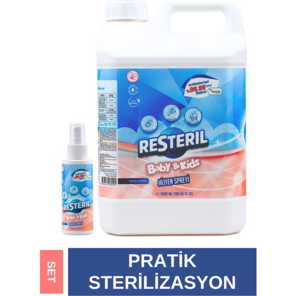 Resteril Hijyen Spreyi Baby&Kids 100x5000ml Bebek Biberon Sterilizatör Emzik Temizleyici Dezenfektan Bebek Beslenme Gereçleri Fiyatı
