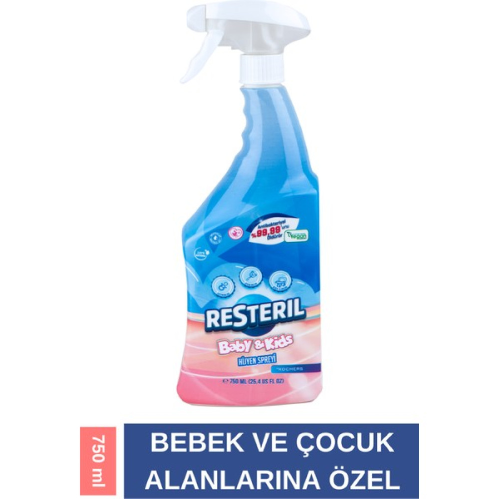 Resteril Hijyen Spreyi Baby&Kids 750ml Parfümsüz Çocuk Bebek Mama Sandalyesi ve Oyuncak Temizleyici Çamaşır Yıkama Fiyatı