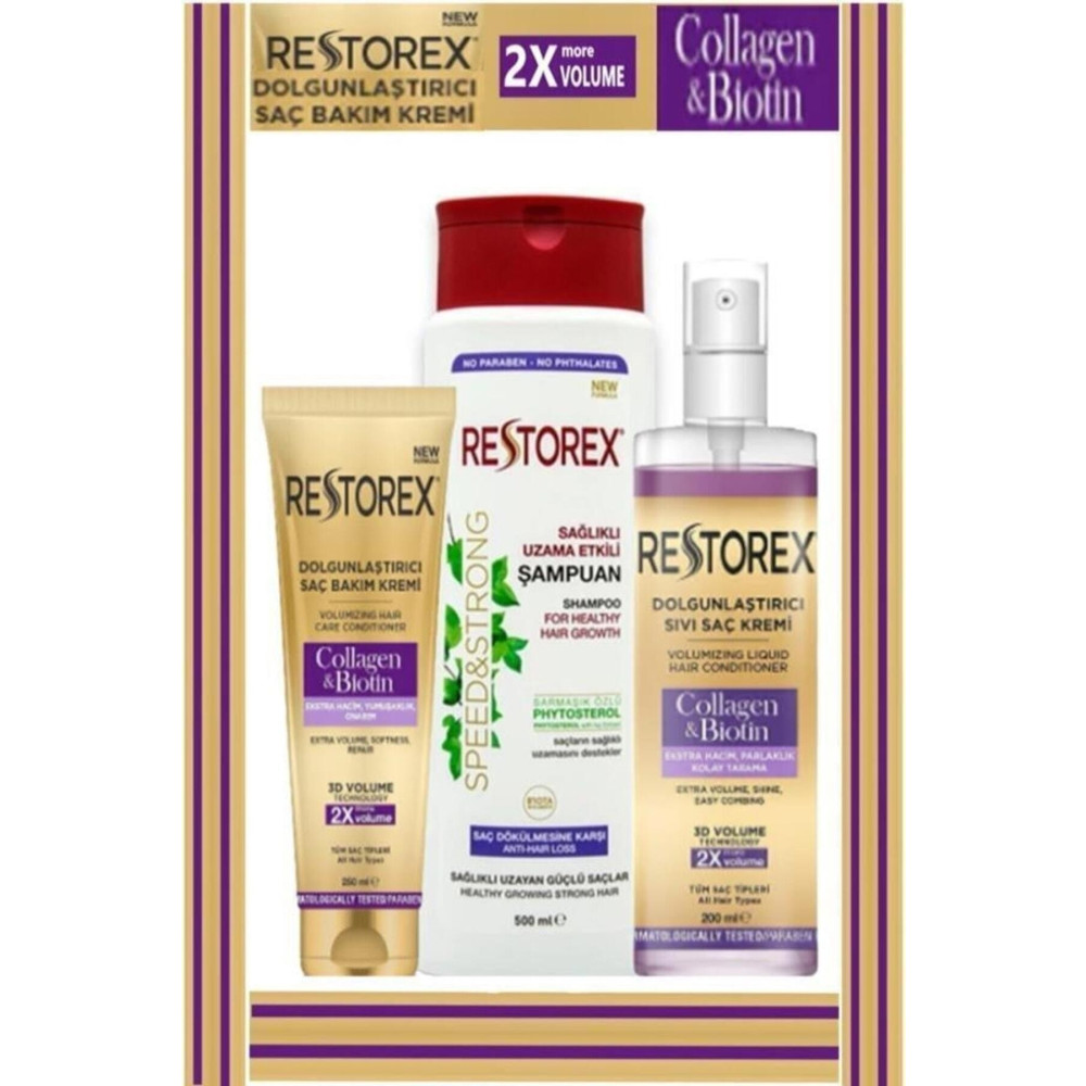 Restorex Collagen&biotin Saç Dökülmesine Karşı 3lü Saç Bakım Seti Şampuan ve Saç Kremi Fiyatı