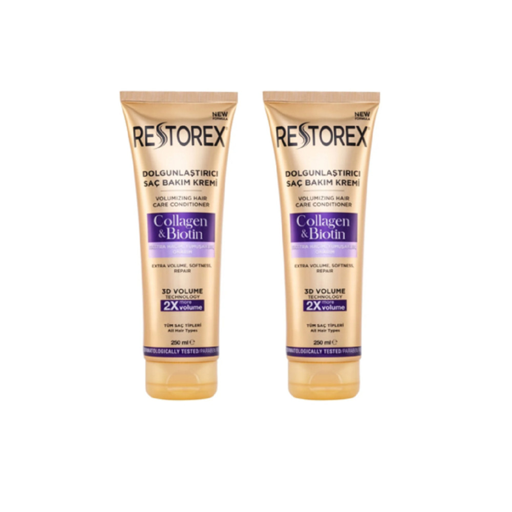Restorex Dolgunlaştırıcı Saç Bakım Kremi Collagen & Biotin 250 Ml 2 Adet Şampuan ve Saç Kremi Fiyatı