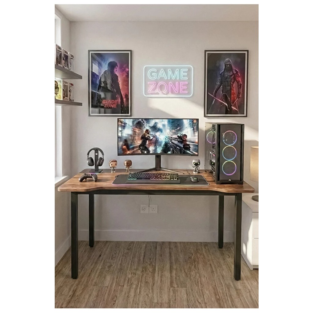 RetoDesign 120 Çam Oyun Çalışma Masası Gaming Masa Ofis Masası 9121 - Ahşap Ofis Çalışma Masası Fiyatı