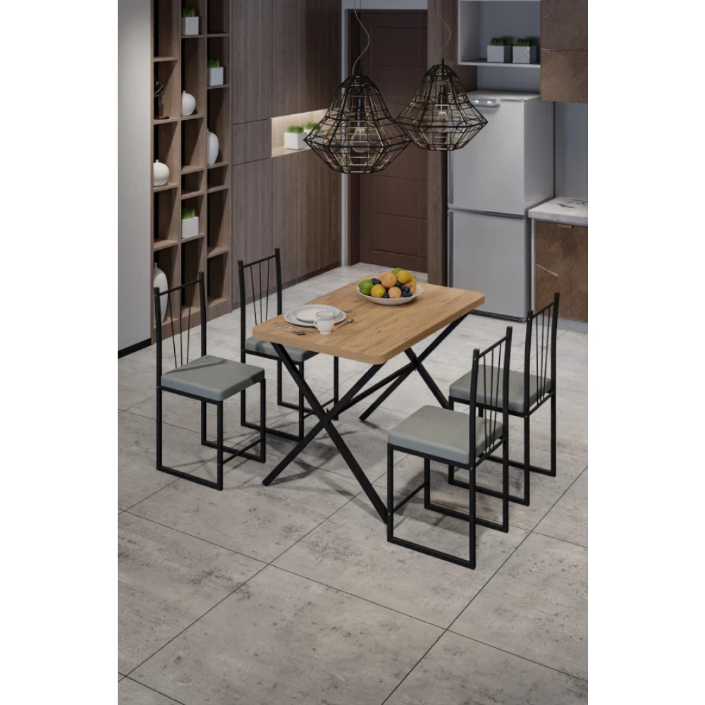 Retodesign X Masa 4 Kisilik Yemek Masasi Takimi Yemek Odası Takımı / Seti Fiyatı