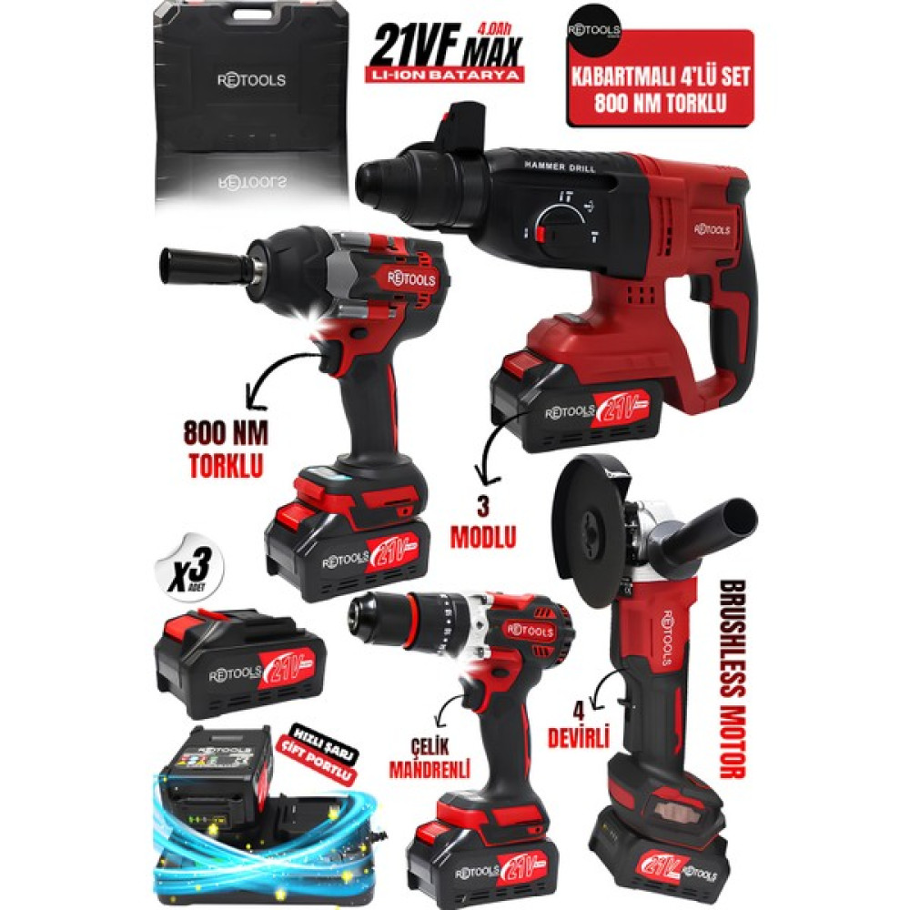 Retools 4lü Set 800 Nm'li Kabartmalı Oto Boyaları Fiyatı