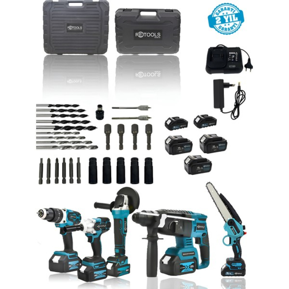Retools 5'li Süper Set 2 Çantalı Matkaplar Fiyatı
