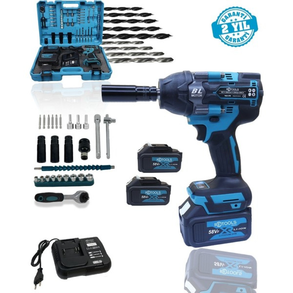 Retools 800 Nm Süper Torklu Somun Sökme ve Sıkma Somun Sıkma Makinesi Fiyatı