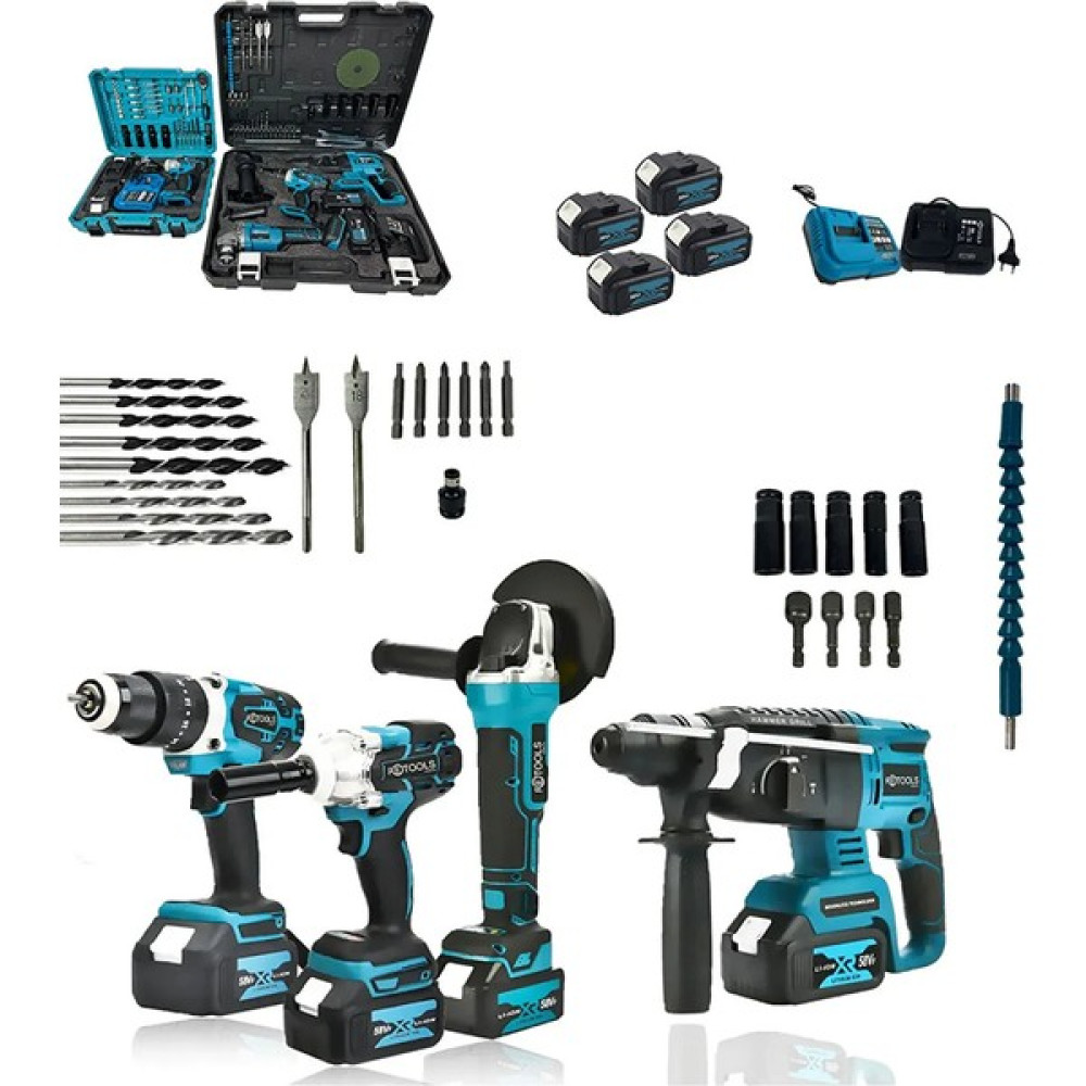 Retools Profesyonel Şarjlı 4'lü Set Çift Çantalı (Cırcırlı ve Setli) Matkaplar Fiyatı