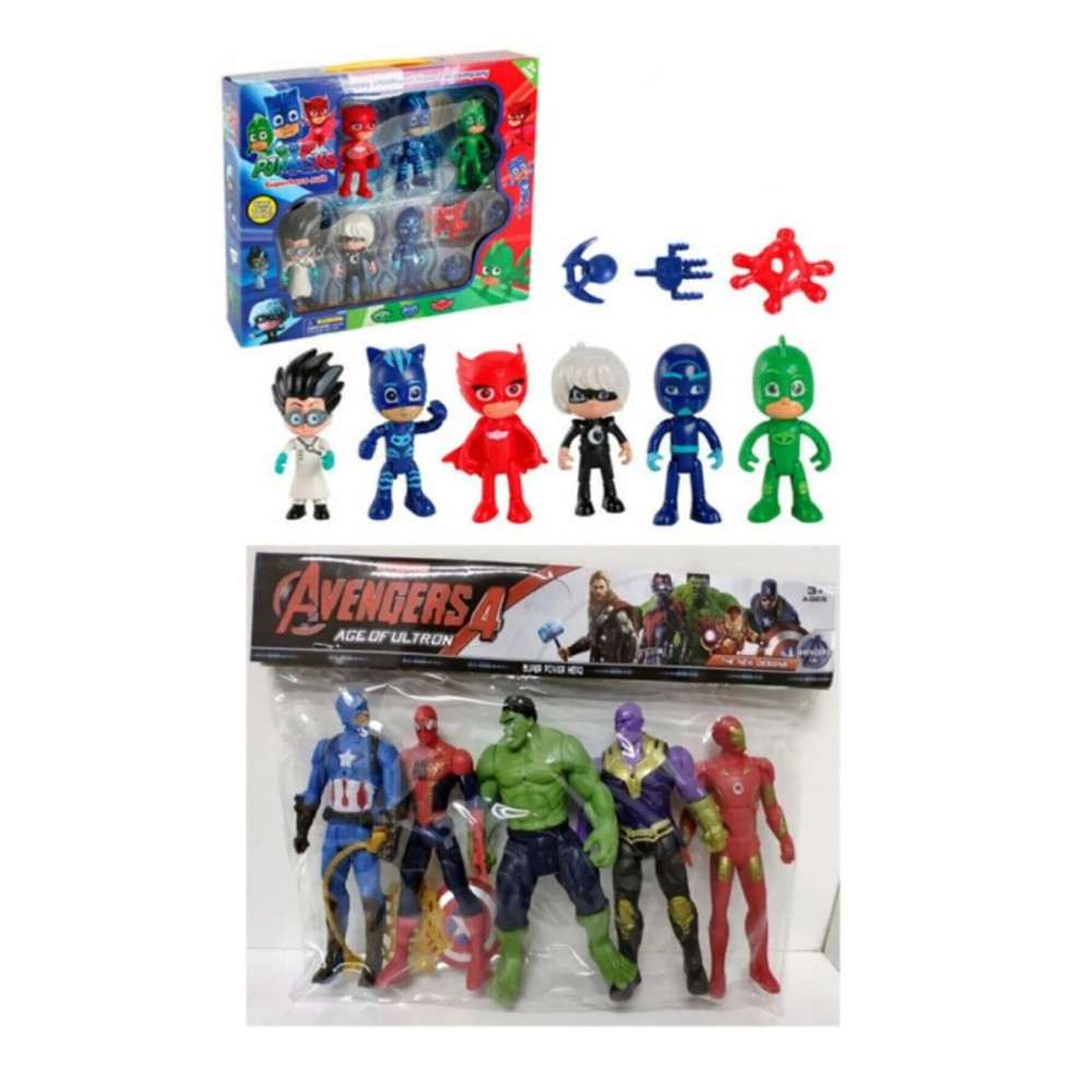 Retoys PjMasks Pijamaskeliler 10lu Figür +5li Avengers Spiderman Thanos Ironmn Kaptan Amerika Oyuncak Set Aksiyon Figürleri Fiyatı