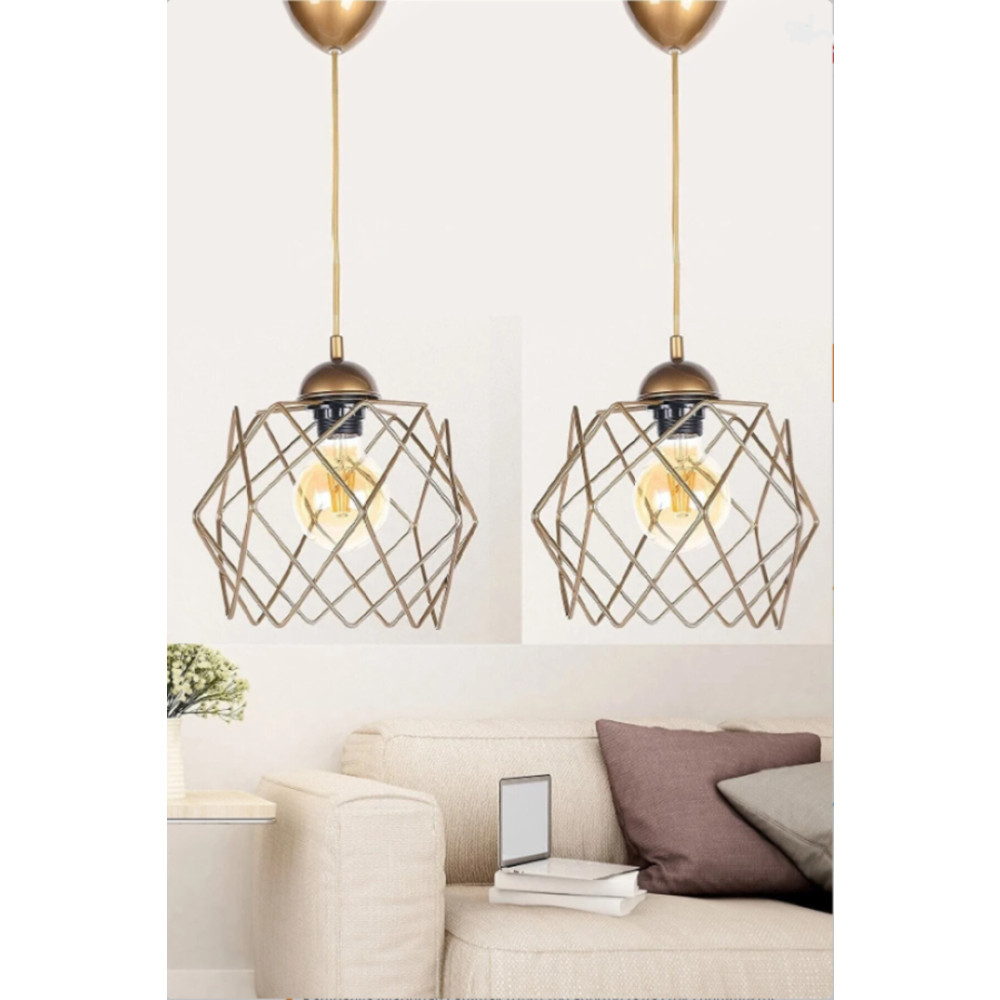 retro home design 2 Adet Roza Eskitme Salon Hol Mutfak Sarkıt Avize Avize Fiyatı