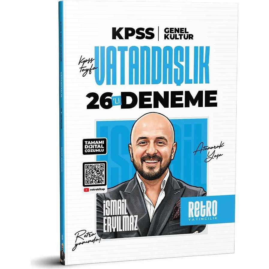 Retro Yayıncılık 2026 Kpss Gygk Retro Yayınları Vatandaşlık 26 Deneme Tamamı Çözümlü Ismail Eryılmaz Diğer Fiyatı