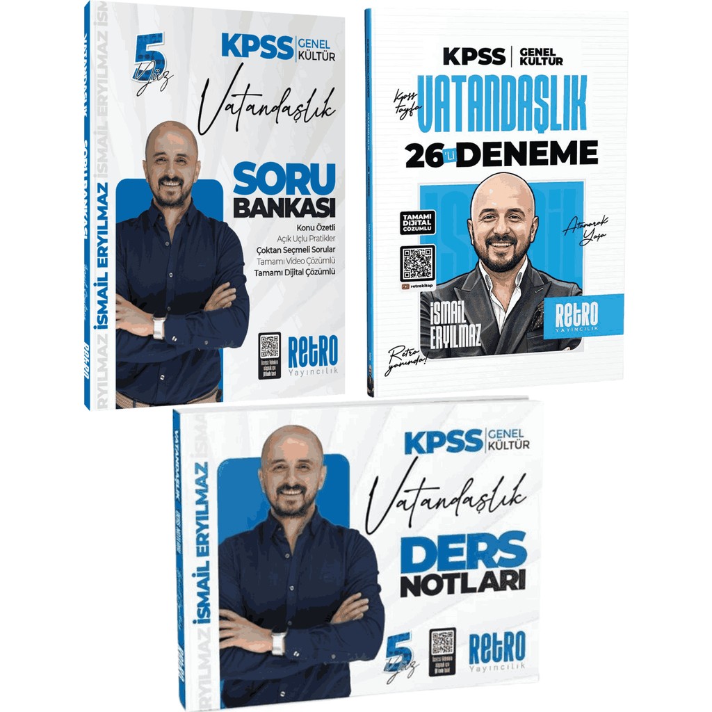 Retro Yayıncılık 2026 Kpss Gygk Retro Yayınları Vatandaşlık Soru Bankası + Vatandaşlık Ders Notları + Vatandaşlık 26 Deneme Seti Ismail Eryılmaz Diğer Fiyatı