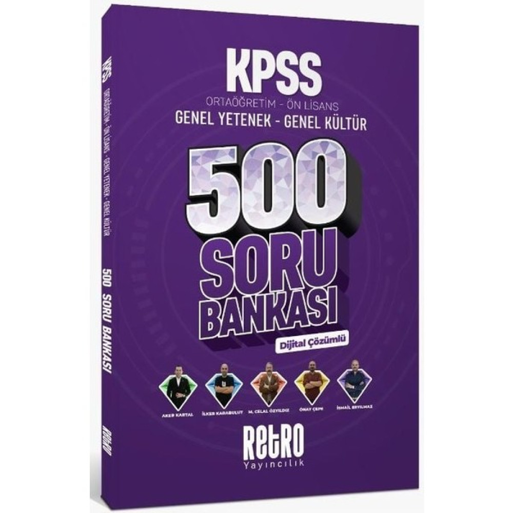 Retro Yayınları Kpss Lise Ortaöğretim Ön Lisans 500 Soru Bankası Dijital Çözümlü Ders Sınav Kitapları Fiyatı