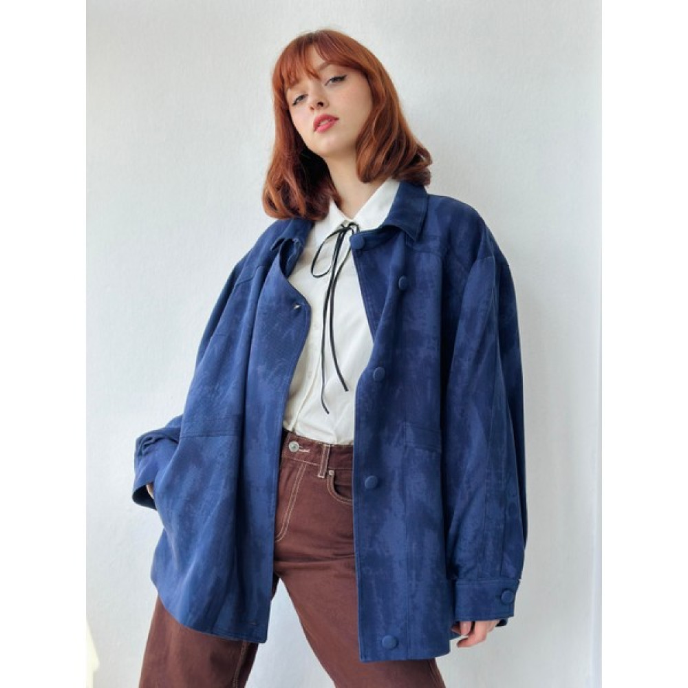 Retrobird Batik Desen Bomber Ceket Mont Kadın Saks Mavi Bayan Ceket Fiyatı