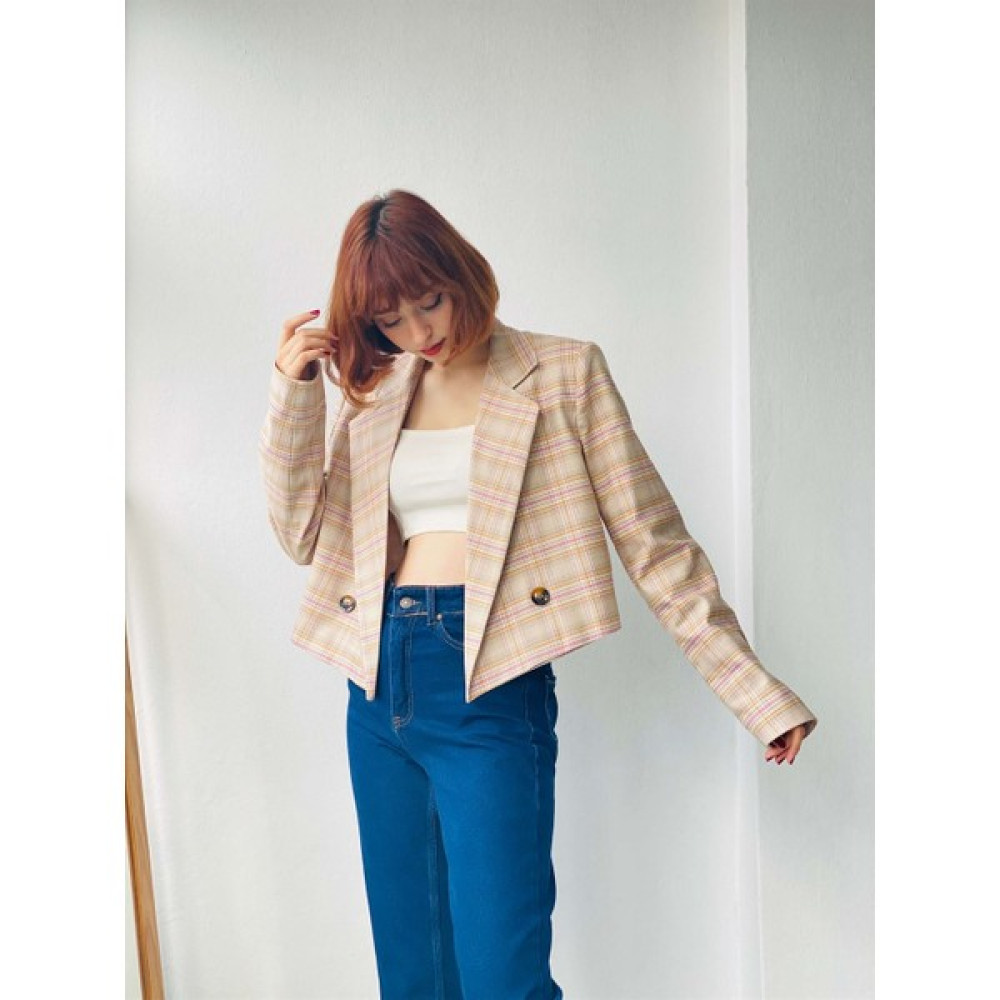 Retrobird Kısa Retro Model Blazer Ceket Kadın Krem Bayan Ceket Fiyatı