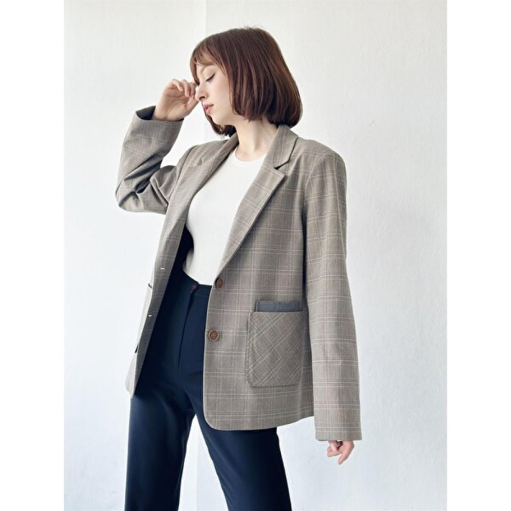 Retrobird Torba Cepli Retro Model Blazer Ceket Kadın Gri Bayan Ceket Fiyatı